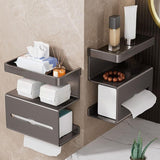 Maxbell 3 Tier Toilet Paper Holder Toilet Paper Dispenser for Kitchen Toilet Bedroom Gray