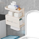 Maxbell 3 Tier Toilet Paper Holder Toilet Paper Dispenser for Kitchen Toilet Bedroom White
