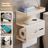 Maxbell 3 Tier Toilet Paper Holder Toilet Paper Dispenser for Kitchen Toilet Bedroom White