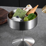 Maxbell Stainless Steel Dessert Cup Stylish Food Container High Footed Ice Cream Cup Silver 200ML