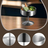 Maxbell Stainless Steel Dessert Cup Stylish Food Container High Footed Ice Cream Cup Silver 400ML