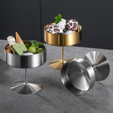 Maxbell Stainless Steel Dessert Cup Stylish Food Container High Footed Ice Cream Cup Silver 400ML