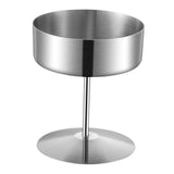 Maxbell Stainless Steel Dessert Cup Stylish Food Container High Footed Ice Cream Cup Silver 400ML