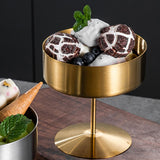 Maxbell Stainless Steel Dessert Cup Stylish Food Container High Footed Ice Cream Cup Gold 200ML