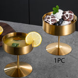 Maxbell Stainless Steel Dessert Cup Stylish Food Container High Footed Ice Cream Cup Gold 200ML