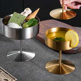 Maxbell Stainless Steel Dessert Cup Stylish Food Container High Footed Ice Cream Cup Gold 400ML