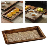 Maxbell Tea Set Tray Wooden Rustic Simple Jewelry Organizer for Breakfast Bar Office