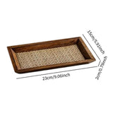 Maxbell Tea Set Tray Wooden Rustic Simple Jewelry Organizer for Breakfast Bar Office