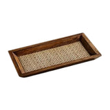 Maxbell Tea Set Tray Wooden Rustic Simple Jewelry Organizer for Breakfast Bar Office