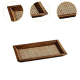 Maxbell Tea Set Tray Wooden Rustic Simple Jewelry Organizer for Breakfast Bar Office