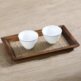 Maxbell Tea Set Tray Wooden Rustic Simple Jewelry Organizer for Breakfast Bar Office