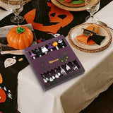 Maxbell Halloween Spoon and Fork Set Lovely Cutlery Gift Box for Fruit Home Festival Silver with 6pcs