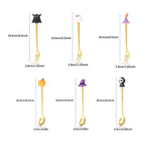 Maxbell Halloween Spoon and Fork Set Lovely Cutlery Gift Box for Fruit Home Festival Gold with 6pcs