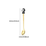 Maxbell Halloween Spoon and Fork Set Lovely Cutlery Gift Box for Fruit Home Festival Gold with 6pcs