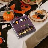 Maxbell Halloween Spoon and Fork Set Lovely Cutlery Gift Box for Fruit Home Festival Gold with 6pcs