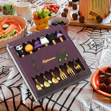 Maxbell Halloween Spoon and Fork Set Lovely Cutlery Gift Box for Fruit Home Festival Gold with 6pcs