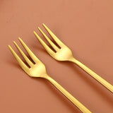 Maxbell Halloween Spoon and Fork Set Lovely Cutlery Gift Box for Fruit Home Festival Gold with 4pcs