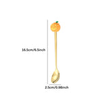 Maxbell Halloween Spoon and Fork Set Lovely Cutlery Gift Box for Fruit Home Festival Gold with 4pcs