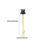 Maxbell Halloween Spoon and Fork Set Lovely Cutlery Gift Box for Fruit Home Festival Gold with 4pcs