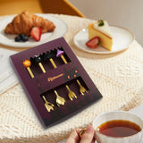 Maxbell Halloween Spoon and Fork Set Lovely Cutlery Gift Box for Fruit Home Festival Gold with 4pcs