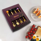 Maxbell Halloween Spoon and Fork Set Lovely Cutlery Gift Box for Fruit Home Festival Gold with 4pcs