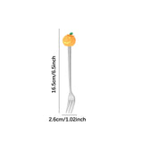 Maxbell Halloween Spoon and Fork Set Lovely Cutlery Gift Box for Fruit Home Festival Silver with 4pcs