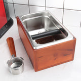Maxbell Coffee Grounds Knock Box Sturdy Stainless Steel Holder for Espresso Machines