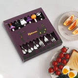 Maxbell Halloween Spoon and Fork Set Reusable Decor DIY Gift for Dessert Jam Holiday Silver with 6pcs