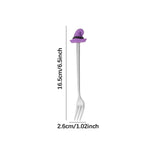 Maxbell Halloween Spoon and Fork Set Reusable Decor DIY Gift for Dessert Jam Holiday Silver with 4pcs