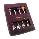 Maxbell Halloween Spoon and Fork Set Reusable Decor DIY Gift for Dessert Jam Holiday Silver with 4pcs