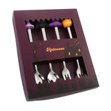 Maxbell Halloween Spoon and Fork Set Reusable Decor DIY Gift for Dessert Jam Holiday Silver with 4pcs