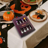 Maxbell Halloween Spoon and Fork Set Reusable Decor DIY Gift for Dessert Jam Holiday Silver with 4pcs