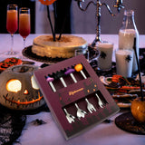 Maxbell Halloween Spoon and Fork Set Reusable Decor DIY Gift for Dessert Jam Holiday Silver with 4pcs