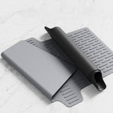 Maxbell Kitchen Sink Saddle Protector Silicone Flexible Glassware Dishes Divider Mat Black