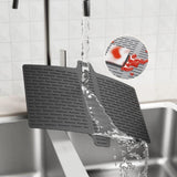 Maxbell Kitchen Sink Saddle Protector Silicone Flexible Glassware Dishes Divider Mat Black