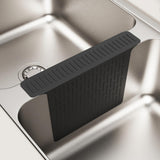 Maxbell Kitchen Sink Saddle Protector Silicone Flexible Glassware Dishes Divider Mat Black