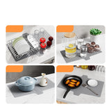 Maxbell Kitchen Sink Saddle Protector Silicone Flexible Glassware Dishes Divider Mat Gray