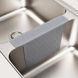 Maxbell Kitchen Sink Saddle Protector Silicone Flexible Glassware Dishes Divider Mat Gray