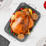 Maxbell Roasting Pan for Baking Turkey, Chicken, and Veggies Baking Tray
