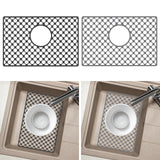 Maxbell Kitchen Sink Mat with Center Drain Grid Multipurpose Silicone Sink Protector Black