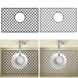 Maxbell Kitchen Sink Mat with Center Drain Grid Multipurpose Silicone Sink Protector Black