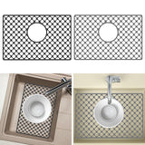 Maxbell Kitchen Sink Mat with Center Drain Grid Multipurpose Silicone Sink Protector Black