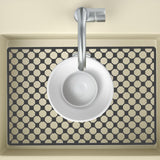 Maxbell Kitchen Sink Mat with Center Drain Grid Multipurpose Silicone Sink Protector Black