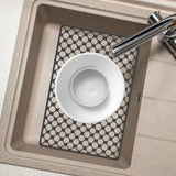 Maxbell Kitchen Sink Mat with Center Drain Grid Multipurpose Silicone Sink Protector Black