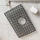 Maxbell Kitchen Sink Mat with Center Drain Grid Multipurpose Silicone Sink Protector Black