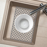 Maxbell Kitchen Sink Mat with Center Drain Grid Multipurpose Silicone Sink Protector Gray