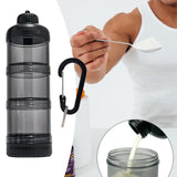 Maxbell Protein Powder Travel Container Protein Dispenser for Workout Black