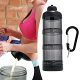 Maxbell Protein Powder Travel Container Protein Dispenser for Workout Black
