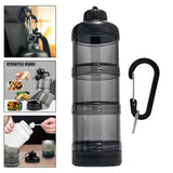 Maxbell Protein Powder Travel Container Protein Dispenser for Workout Black