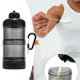 Maxbell Protein Powder Travel Container Protein Dispenser for Gym Workout Black